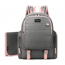 Mommore Mochila de Maternidade Multifuncional Cinza e Rosa